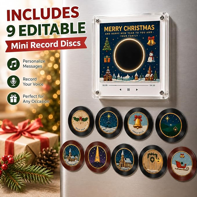 Christmas Vinyl Music Player – Musical Fridge Magnet