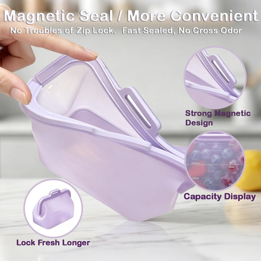 FreshKeep™ Reusable Silicone Food Storage Bags – Smart Storage for Everyday Freshness