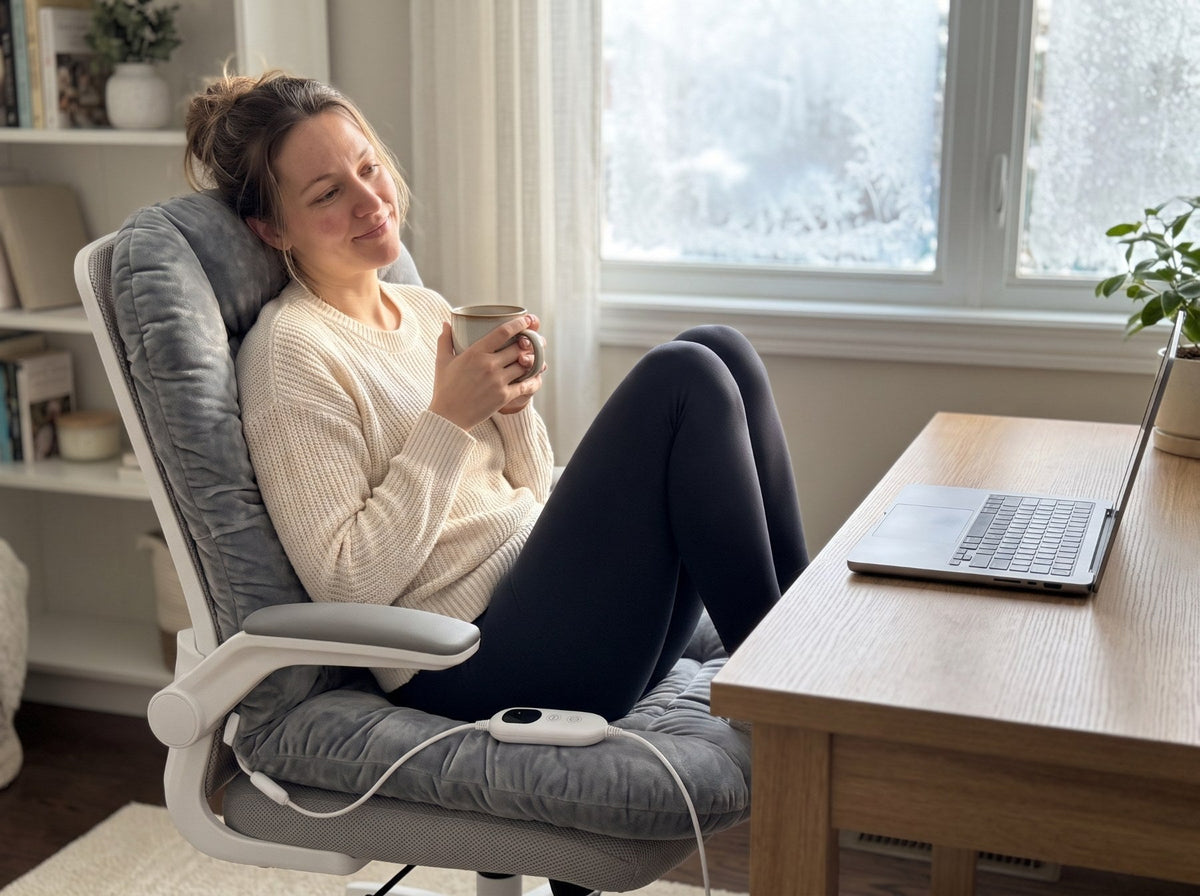 WarmNest™ Heated Cushion – Cozy Warmth for Office & Home
