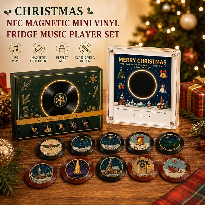 Christmas Vinyl Music Player – Musical Fridge Magnet