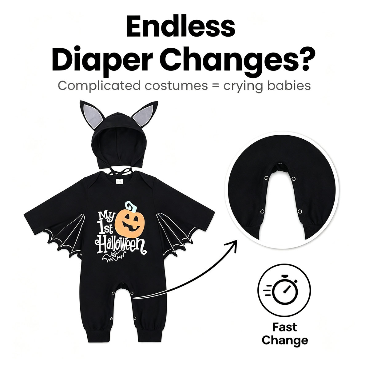 BooBat Baby™ – My First Halloween Bat Costume