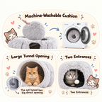 CozyPaws™ Cat Tunnel Bed – A Plush Hideaway for Play & Nap Time