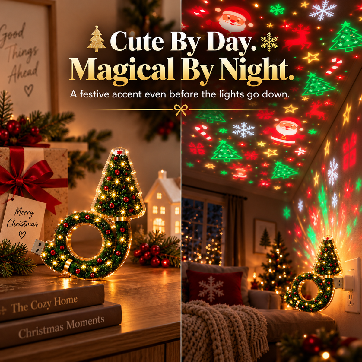 ChristmasGlow™ Tree Projector Light – Turn Any Room Into Christmas Magic