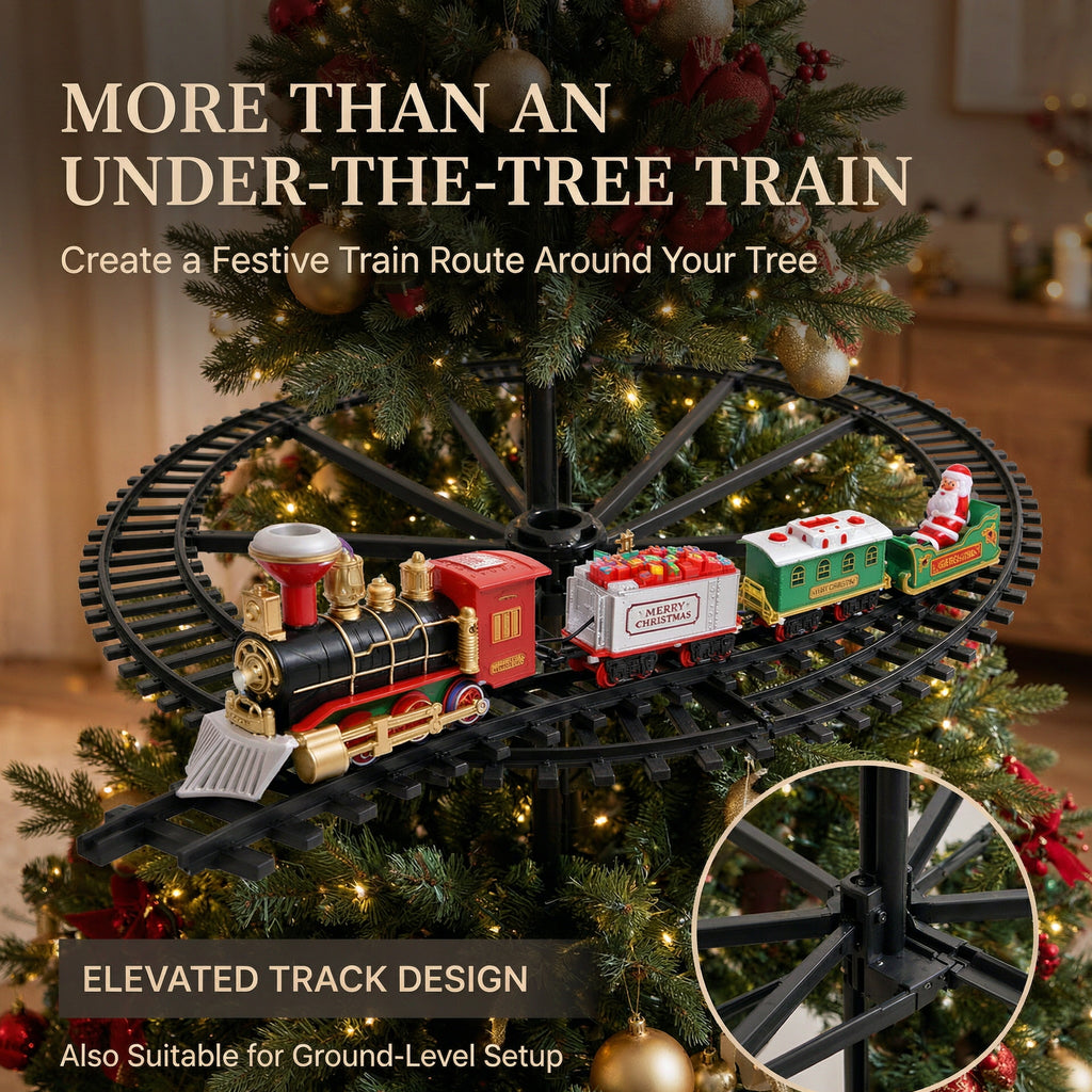 HollyExpress™ Hanging Christmas Train Set – Lights, Sound & Magical Smoke