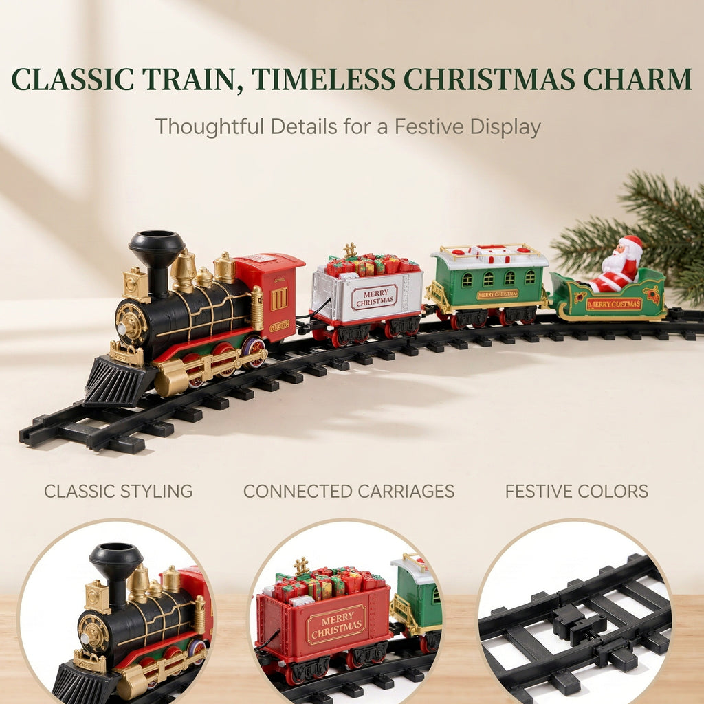 HollyExpress™ Hanging Christmas Train Set – Lights, Sound & Magical Smoke