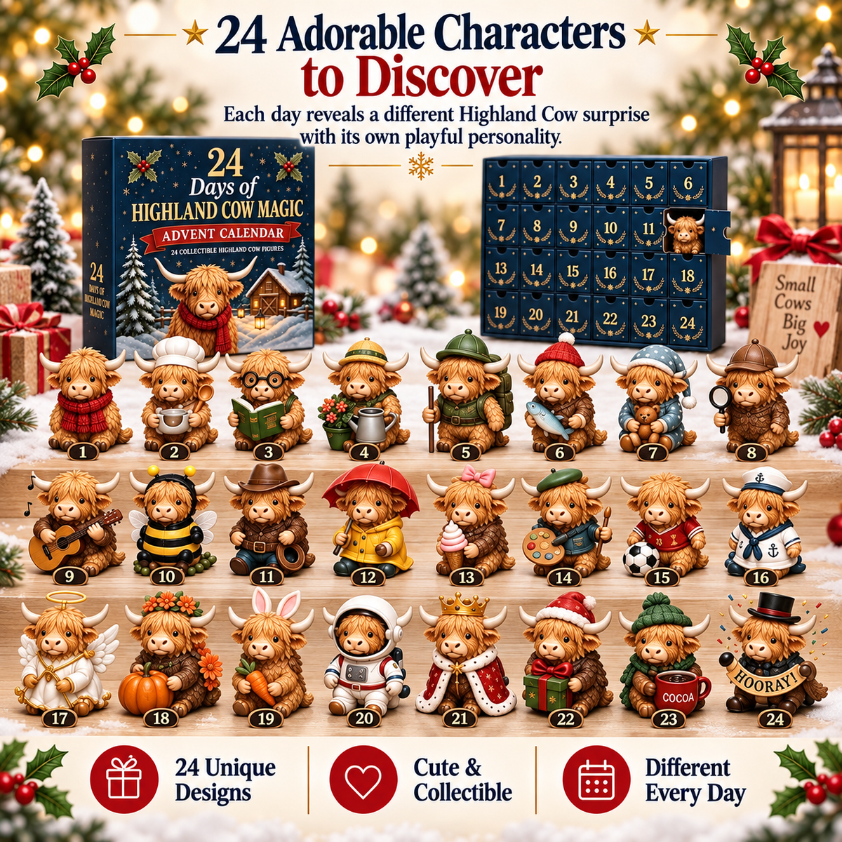Highland Cow Advent Calendar™ – 24 Days of Christmas Surprises