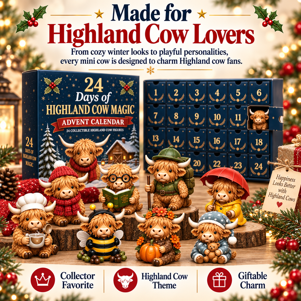 Highland Cow Advent Calendar™ – 24 Days of Christmas Surprises