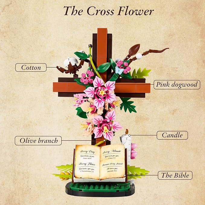 FaithBloom™ Christian Cross Building Blocks Set – A Meaningful Build of Faith & Love