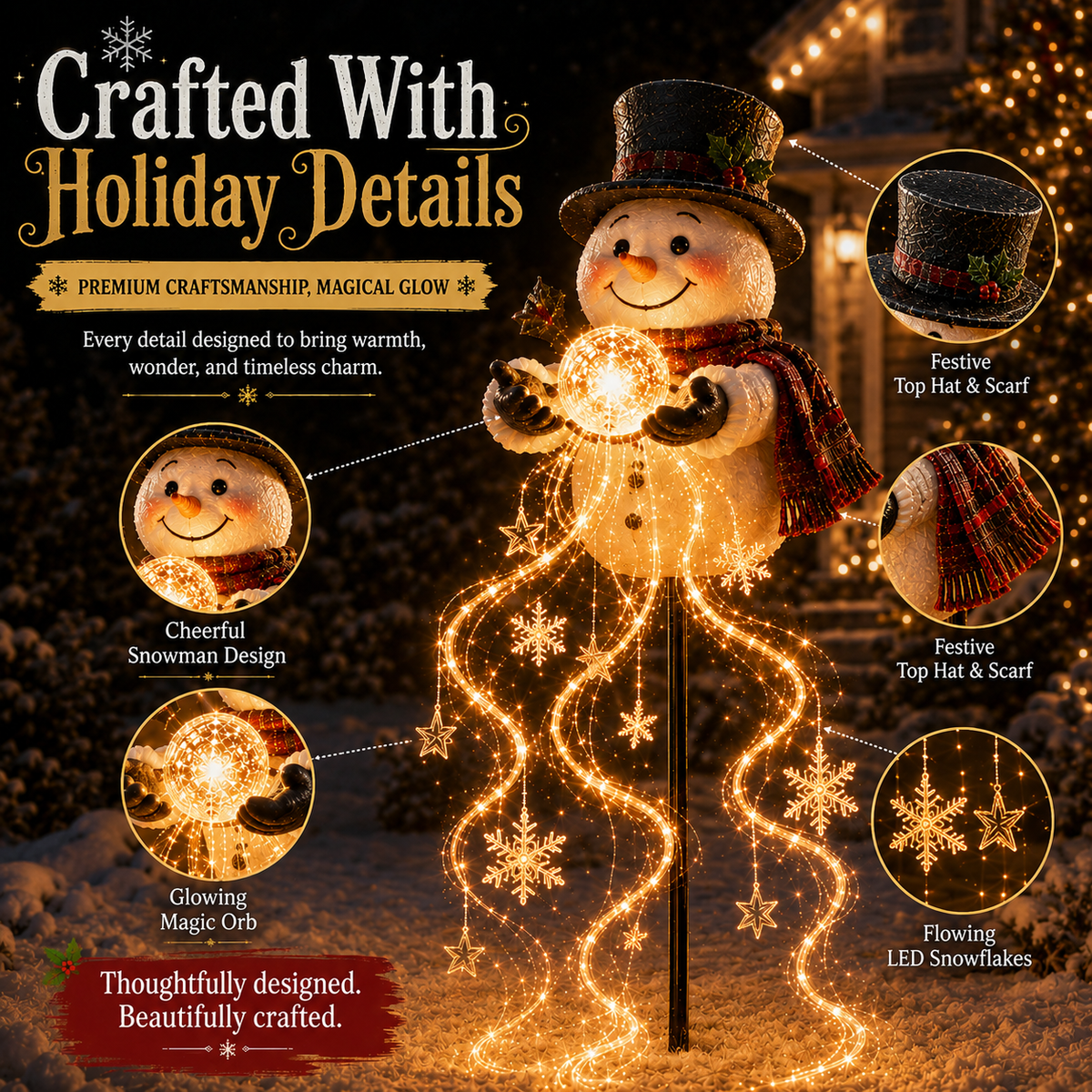 Glowing Christmas Outdoor Decoration – Santa Claus & Snowman
