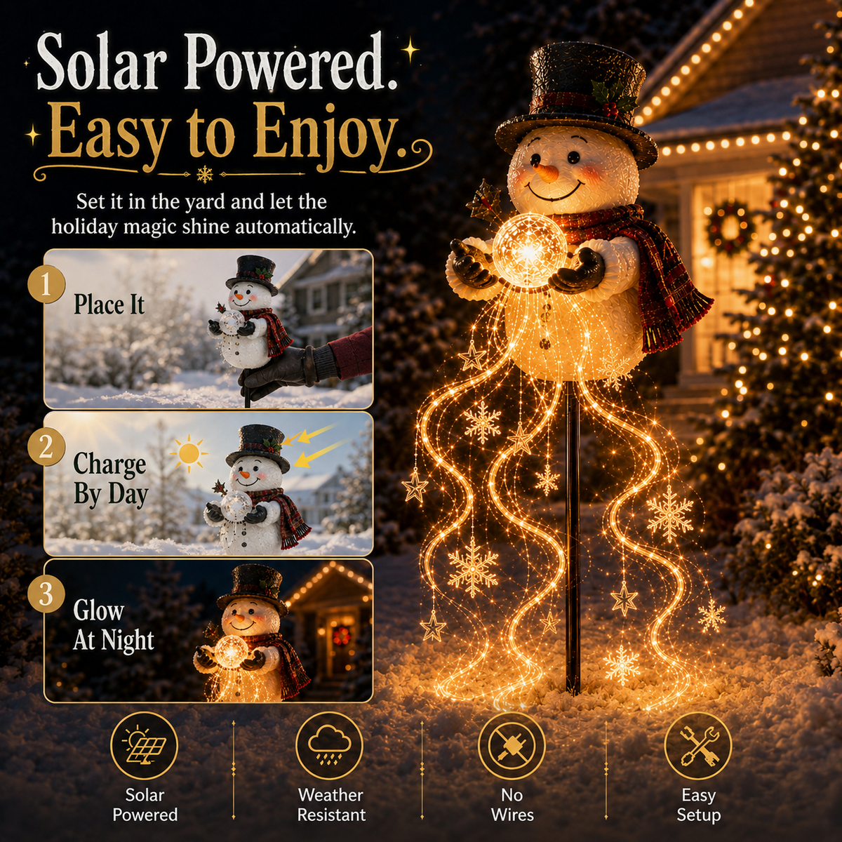 Glowing Christmas Outdoor Decoration – Santa Claus & Snowman