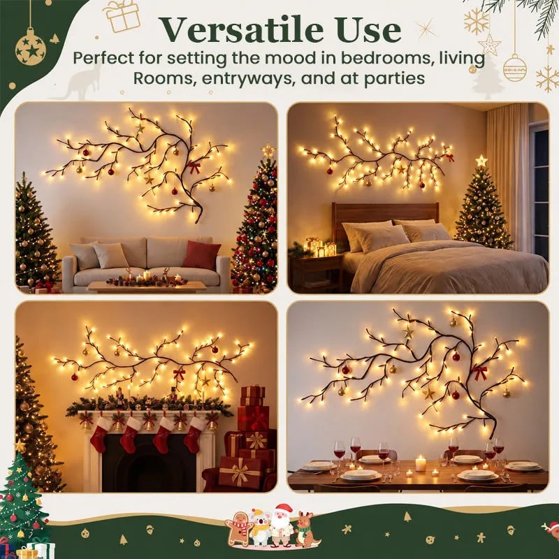 GlowBranch™ Flexible LED Branch Lights – Remote-Controlled Christmas Wall Decor