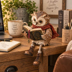 CozyChapter Owl™ – Reading Owl Figurine for Christmas & Winter Decor