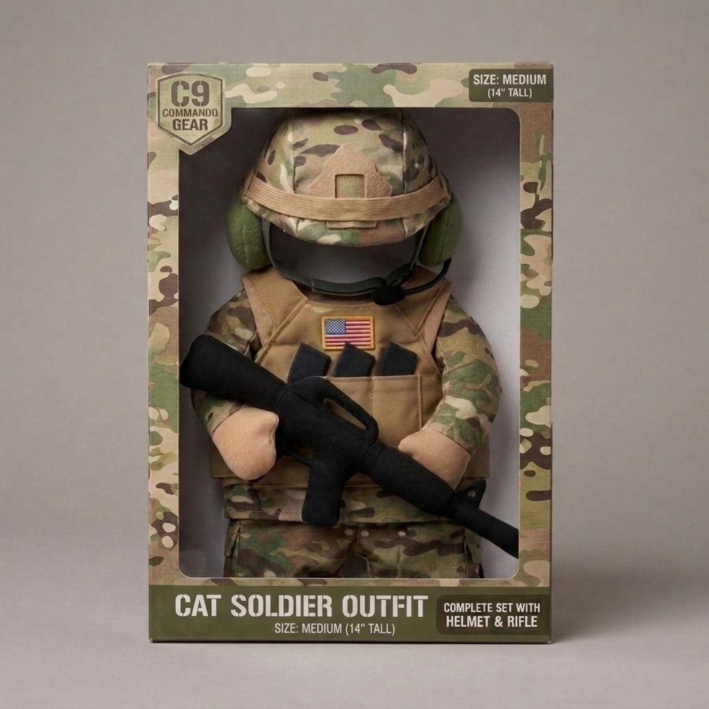 TinyTrooper Cat™ – Cat Soldier Costume for Halloween & Parties
