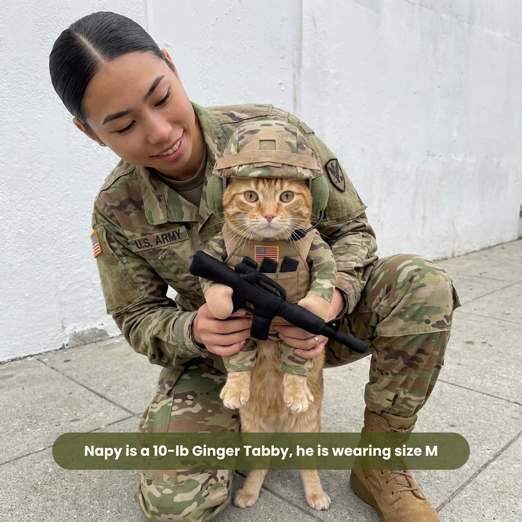 TinyTrooper Cat™ – Cat Soldier Costume for Halloween & Parties