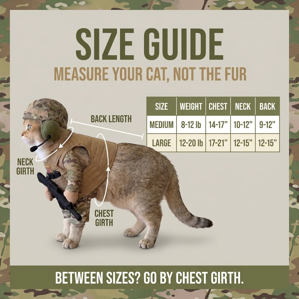 TinyTrooper Cat™ – Cat Soldier Costume for Halloween & Parties