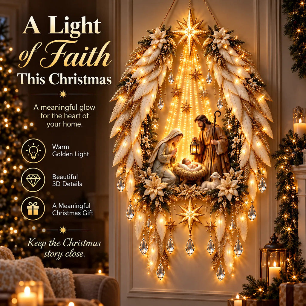 HeavenGlow Nativity™ – Angel Wings Christmas Wall Light