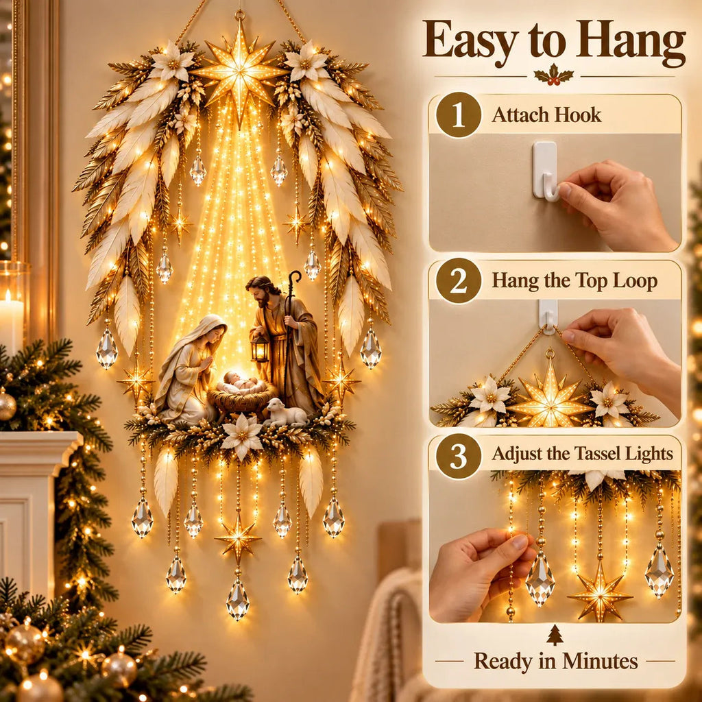 HeavenGlow Nativity™ – Angel Wings Christmas Wall Light
