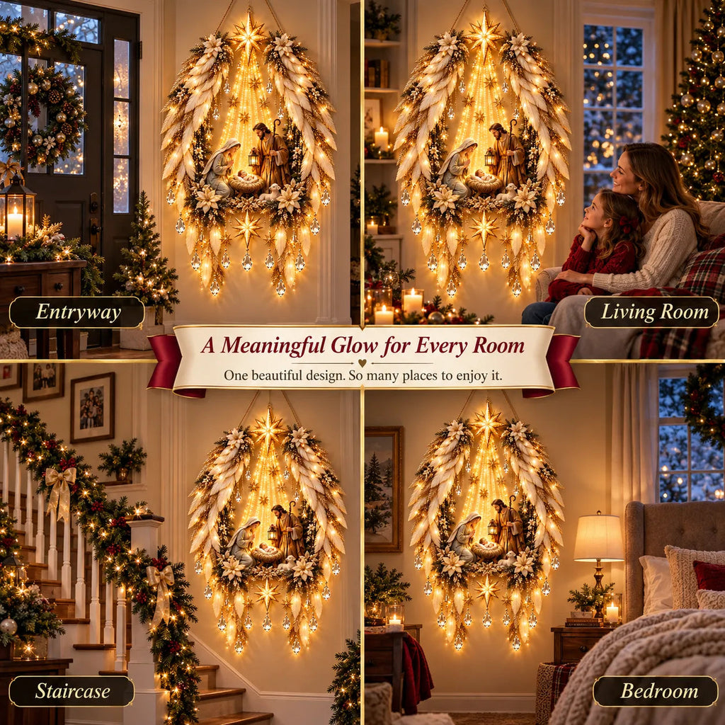 HeavenGlow Nativity™ – Angel Wings Christmas Wall Light