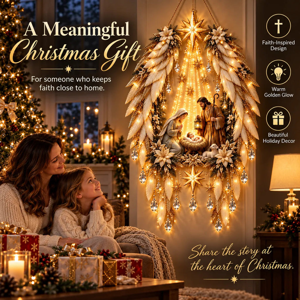 HeavenGlow Nativity™ – Angel Wings Christmas Wall Light