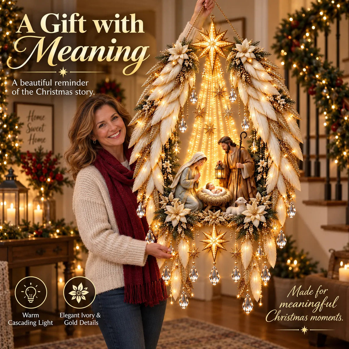 HeavenGlow Nativity™ – Angel Wings Christmas Wall Light