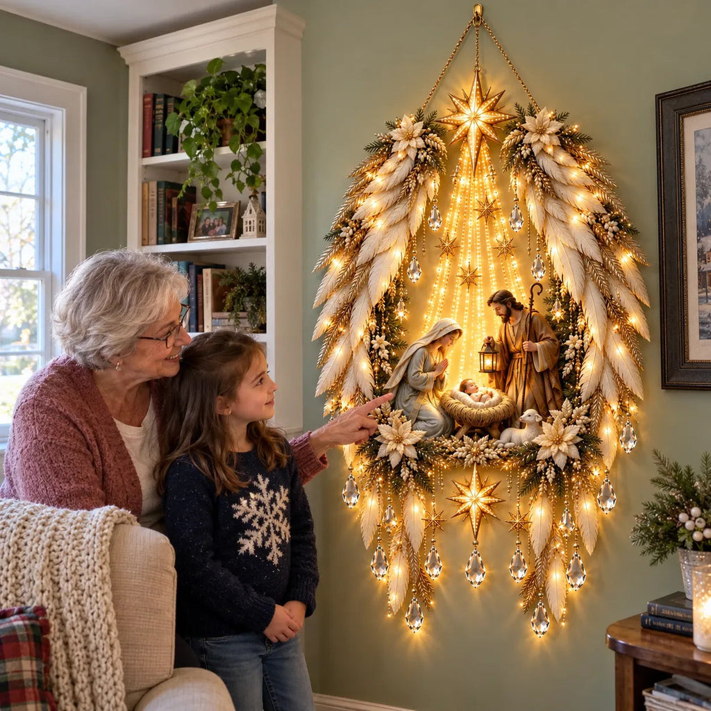 HeavenGlow Nativity™ – Angel Wings Christmas Wall Light