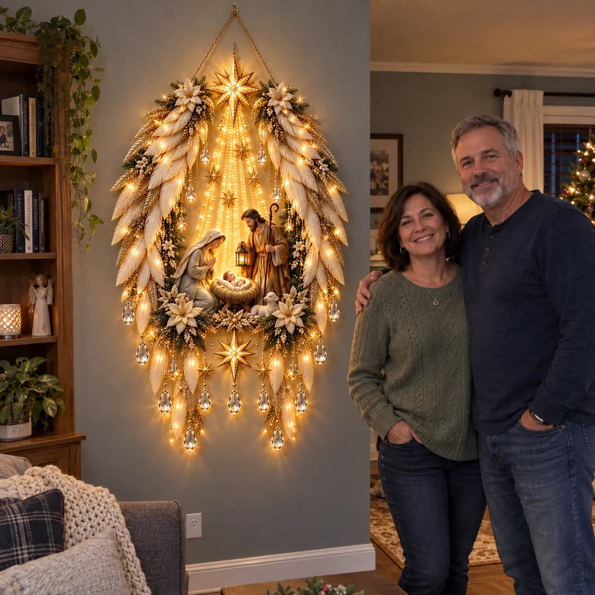 HeavenGlow Nativity™ – Angel Wings Christmas Wall Light