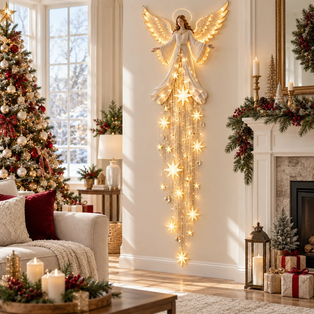 Angel Starfall Blessing™ – Heavenly Christmas Wall Light