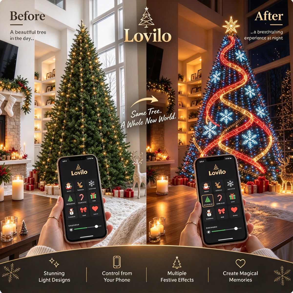 WonderGlow™ Smart Christmas Tree Lights – Turn Your Tree Into a Christmas Light Show