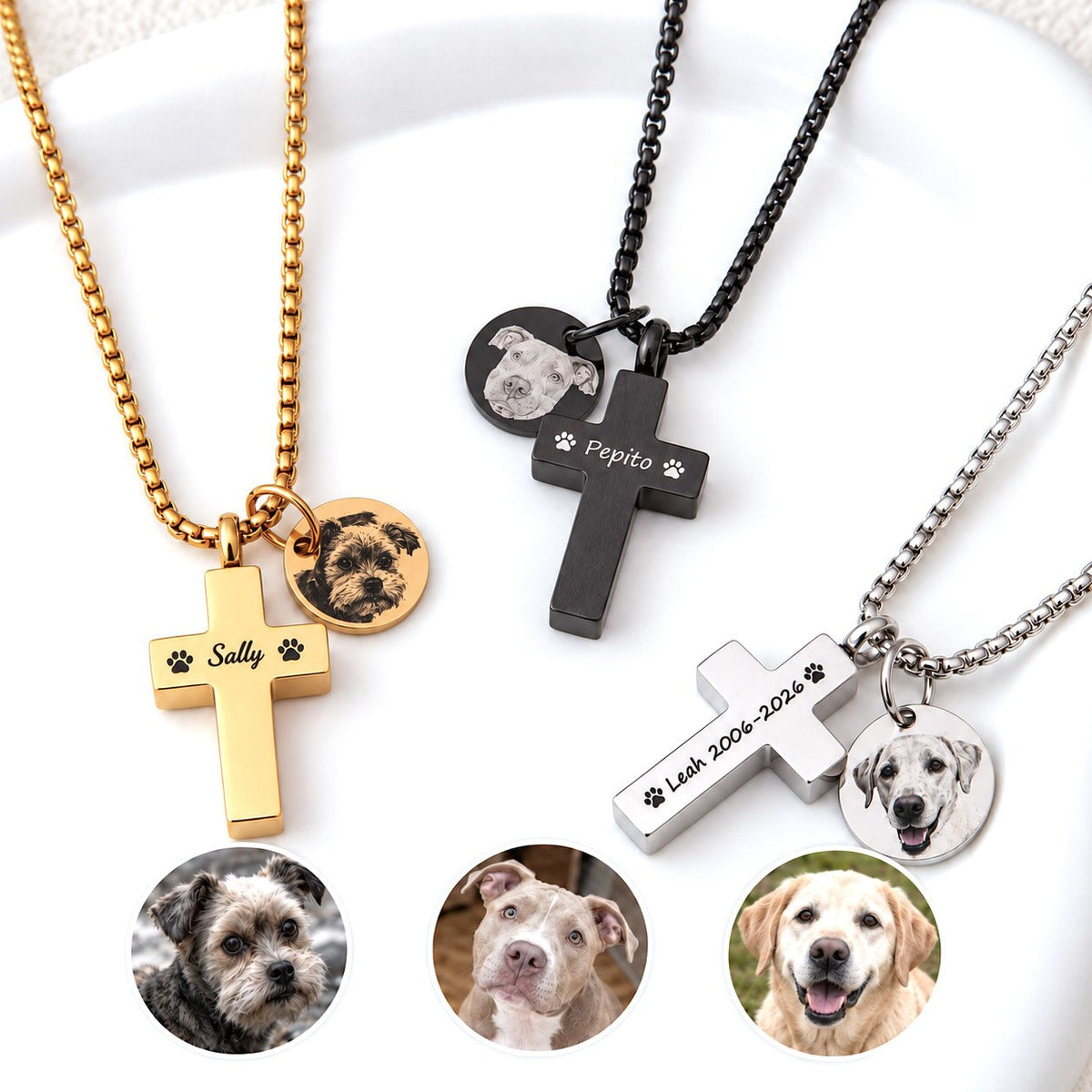 Personalized Pet Memorial Cross Necklace™ – A Keepsake to Keep Them Close