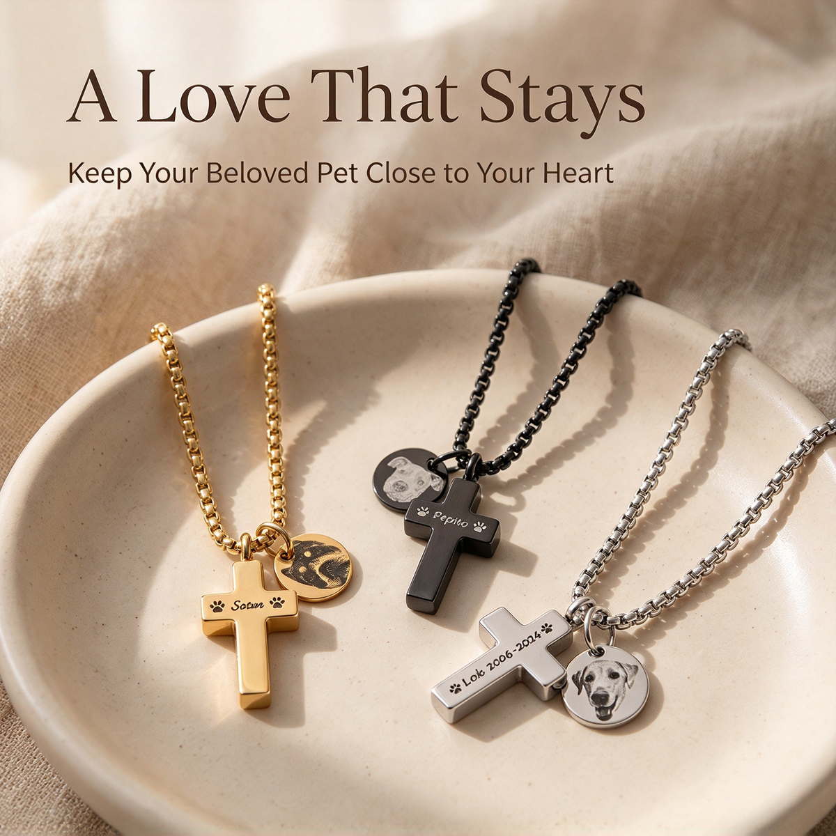 Personalized Pet Memorial Cross Necklace™ – A Keepsake to Keep Them Close