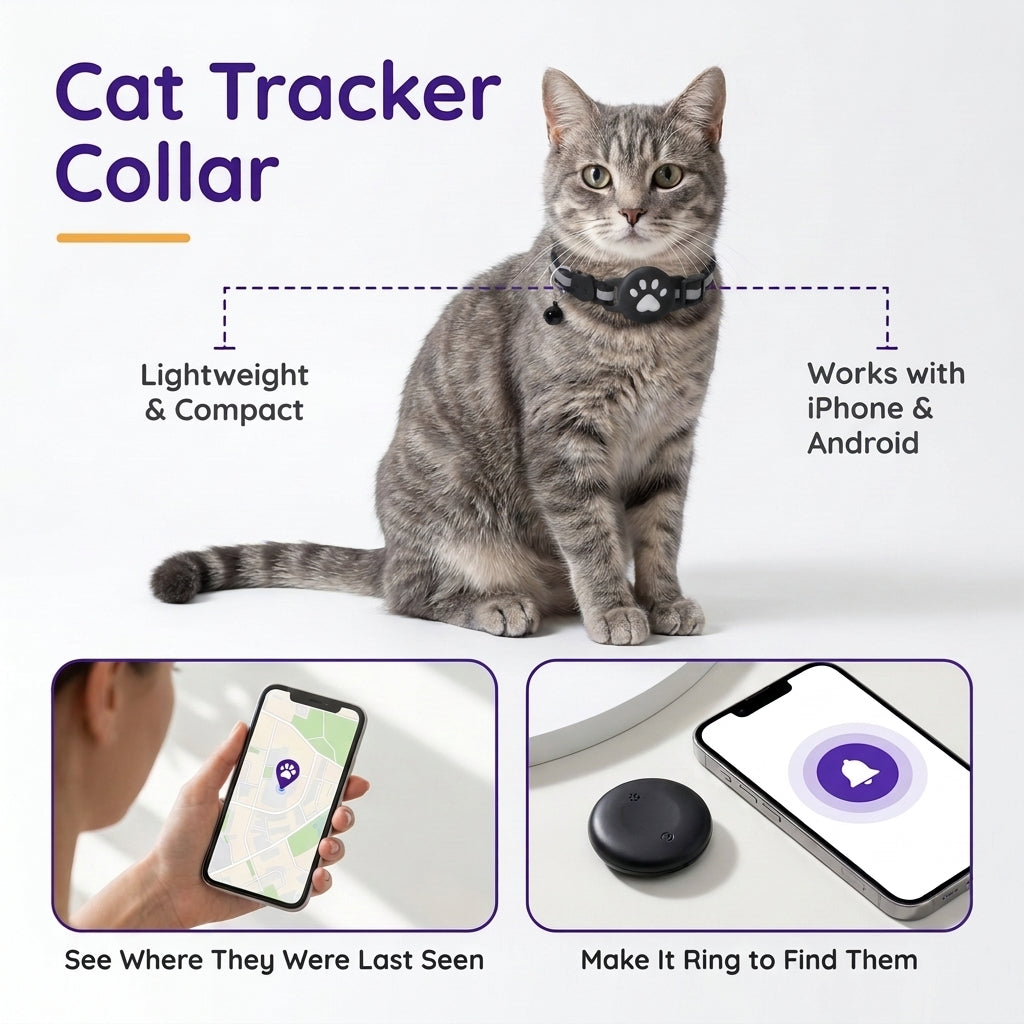 MeoTrack™ Cat Tracker Collar – Smart Tracking for Curious Cats