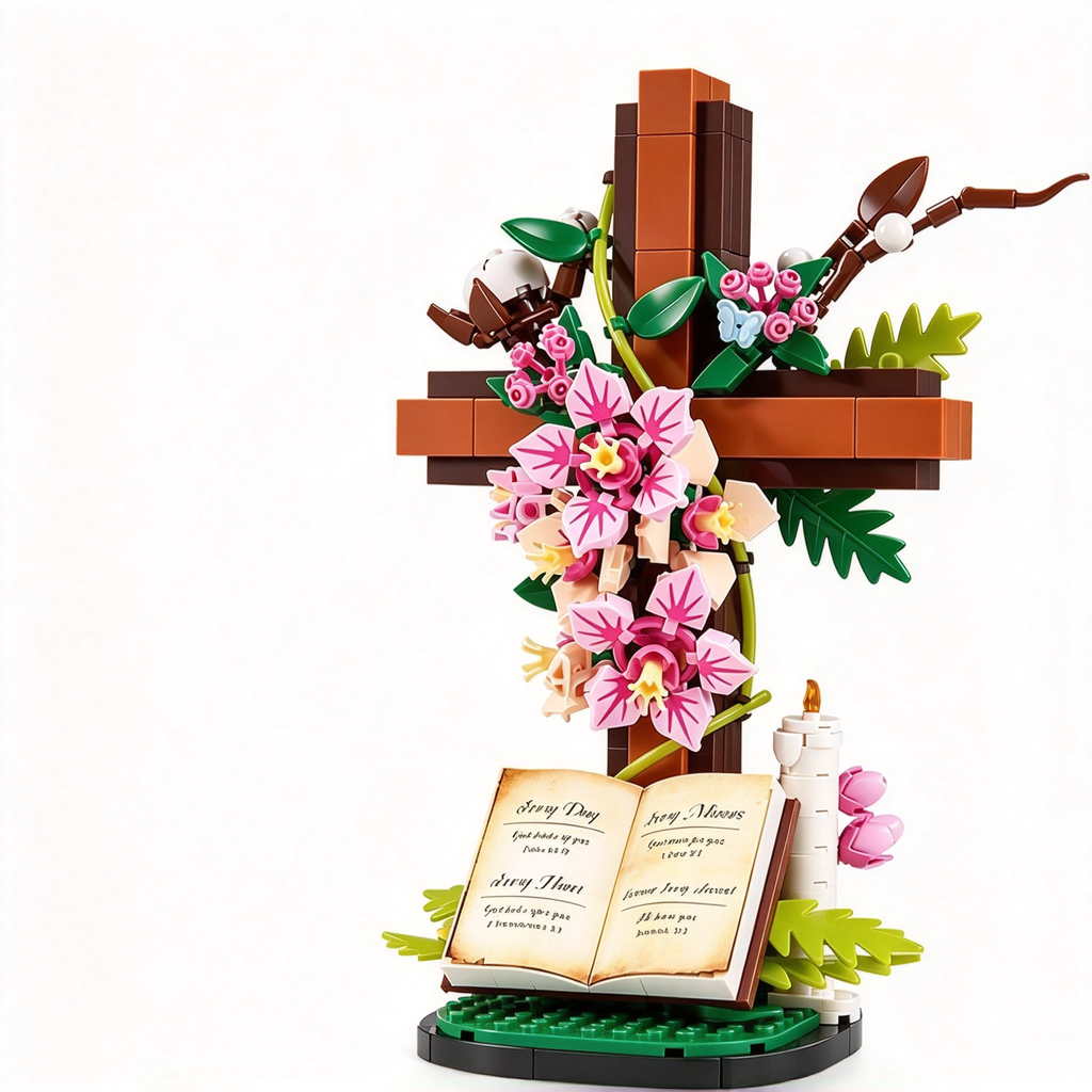FaithBloom™ Christian Cross Building Blocks Set – A Meaningful Build of Faith & Love