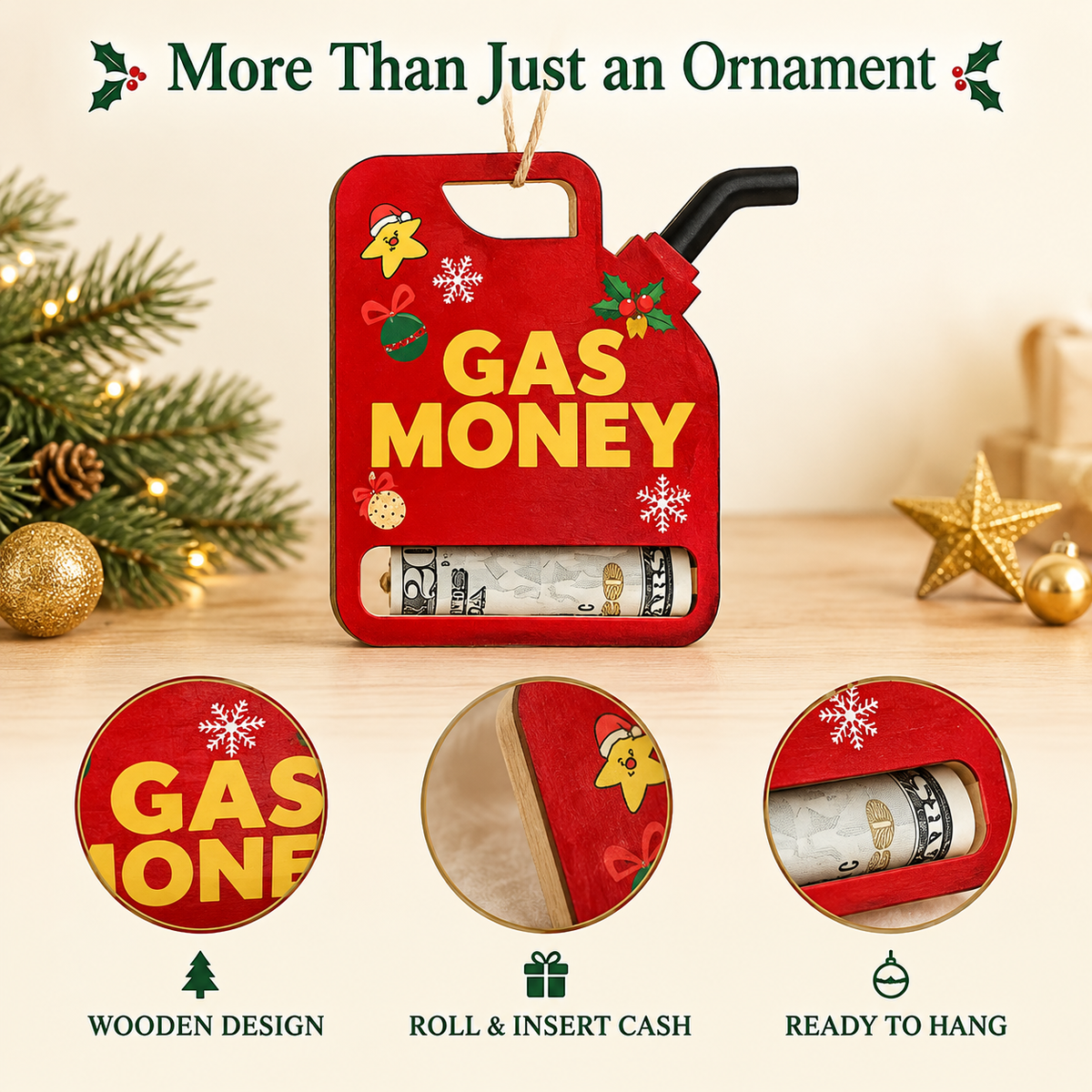 Gas Money Ornament Holds Cash™ – A Funny Christmas Gift for Drivers