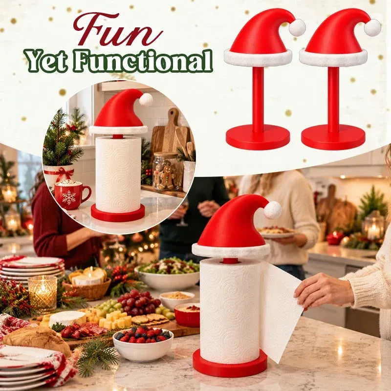 MerryHat™ Santa Hat Paper Towel Holder – Festive Christmas Kitchen Décor