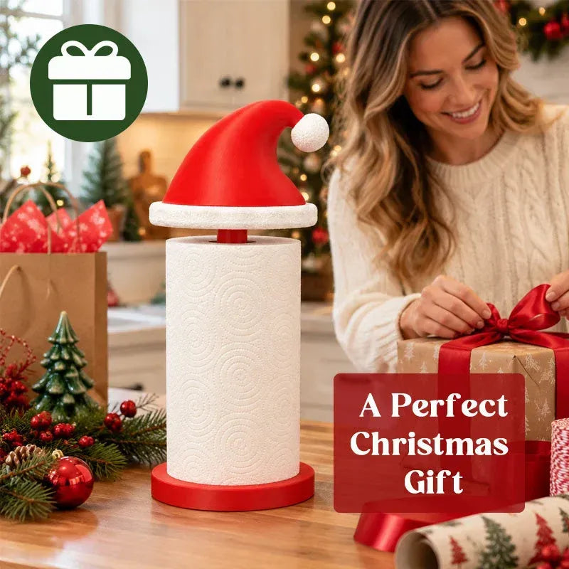 MerryHat™ Santa Hat Paper Towel Holder – Festive Christmas Kitchen Décor