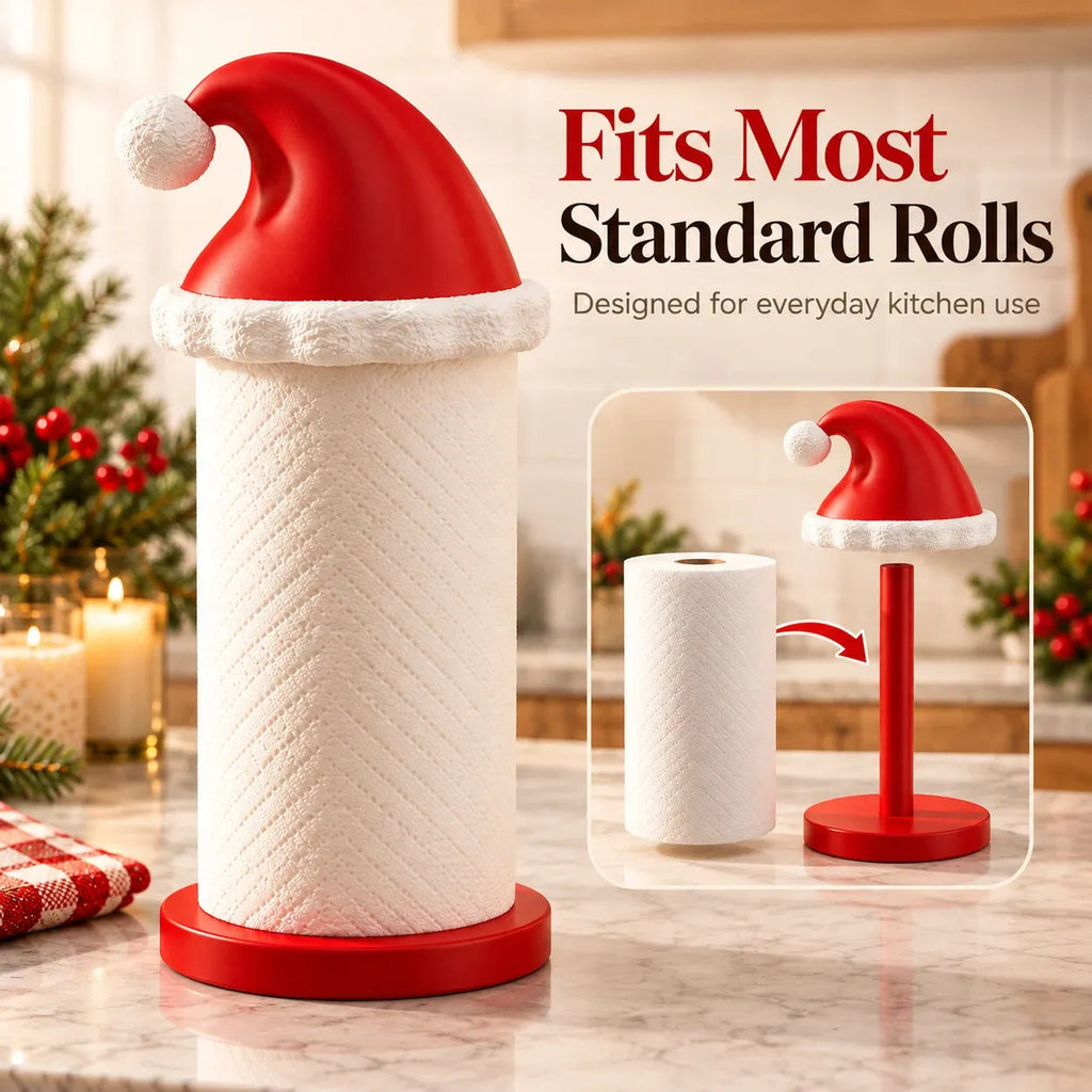 MerryHat™ Santa Hat Paper Towel Holder – Festive Christmas Kitchen Décor