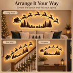 Santa’s Sleigh & Flying Reindeer Christmas Wall Lights